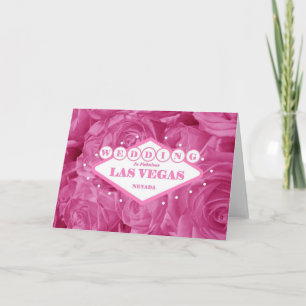Faire-part PRETTY PINK ROSES Las Vegas WEDDING Card