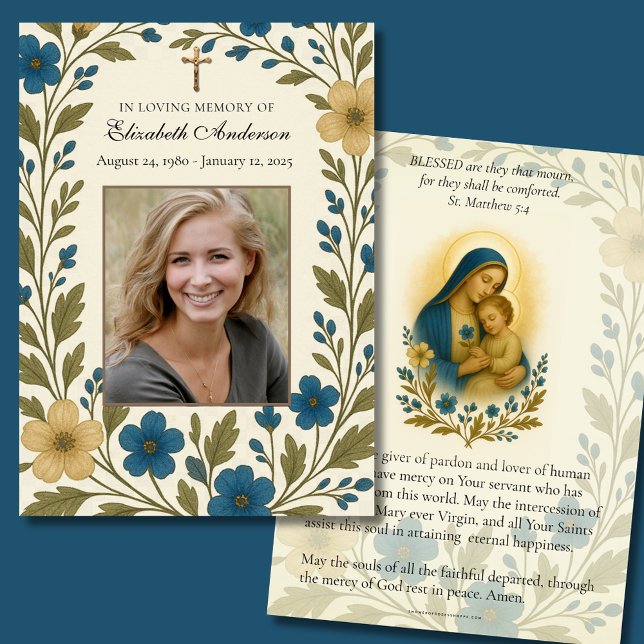 Faire-part Prière commémorative des funérailles catholiques (Créateur téléchargé)