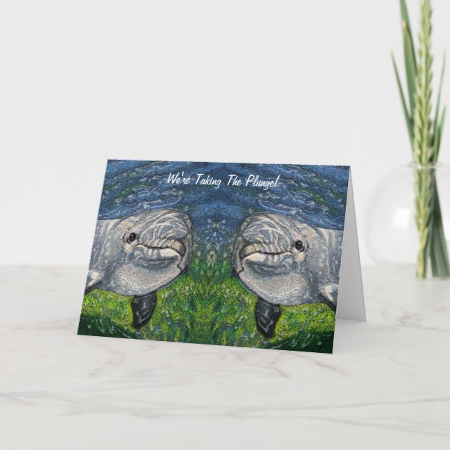 Faire-part Prise De La Plongée : Dauphins : Date De Sauvegard (Devant)