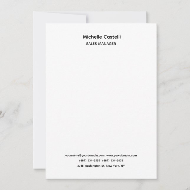 Faire-part Professionnel Unique Classique Simple (Devant)