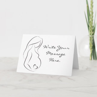 Faire-part Profil Femme Enceinte Coeur ventre