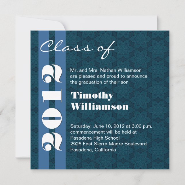 Faire-part Promotion 2012 Bleu et Blanc Changer l'Année (Devant)