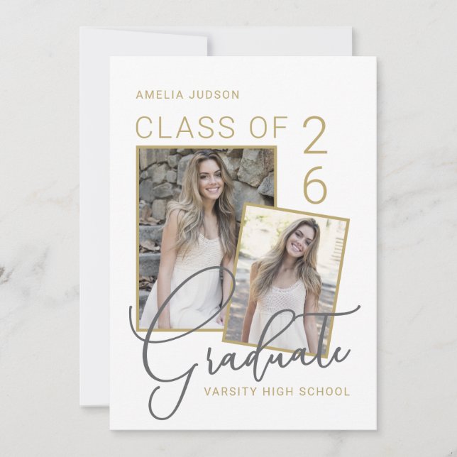 Faire-part Promotion 26 Bio Script 2 Photo Remise des diplôme (Devant)