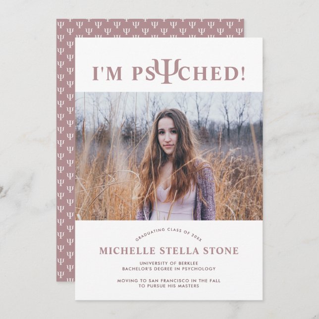 Faire-part Psychologie Psychologie Psychologie Envoi de diplô (Devant / Derrière)