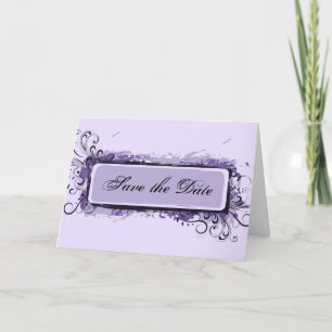 Faire-part Purple Abstract Floral Save the Date