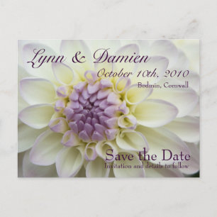 Faire-part Purple Dahlia ・ Enregistrer la carte postale Date