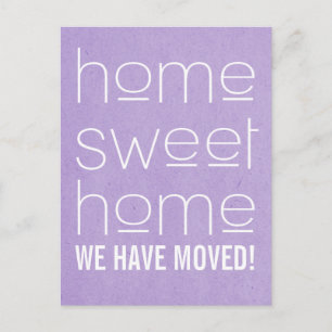Faire-part Purple Modern Home Sweet Home Carte postale