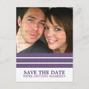 Faire-part Purple Triple Stripe Enregistrer la carte postale 