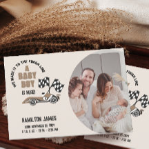 Race Car Baby Boy Photo de naissance