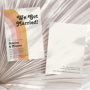 Faire-part Rainbow Elopement moderne rétro 70's