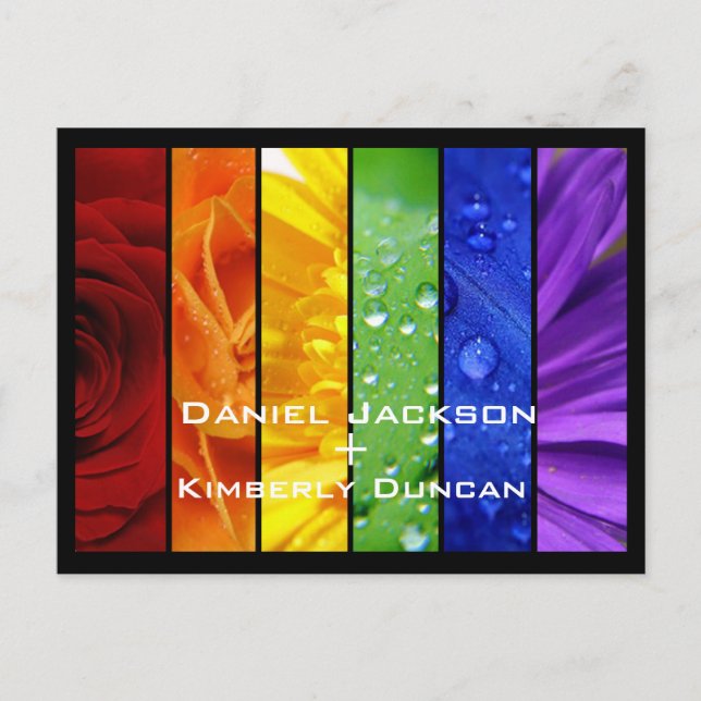 Faire-part Rainbow Enregistrer la carte postale Date (Devant)