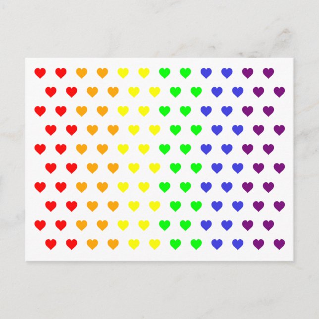 Faire-part Rainbow Hearts Enregistrer La Carte Postale Date (Devant)