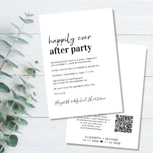 Faire-part Réception de mariage minimal moderne QR Code