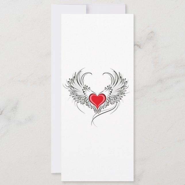 Faire-part Red Angel Coeur avec ailes (Devant)