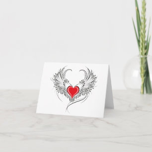 Faire-part Red Angel Coeur avec ailes