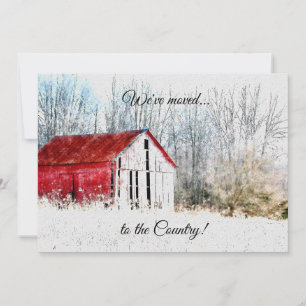 Faire-part Red Barn Nouvelle adresse