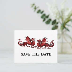 Faire-part Red Elegant Dragons Enregistrer la carte postale D