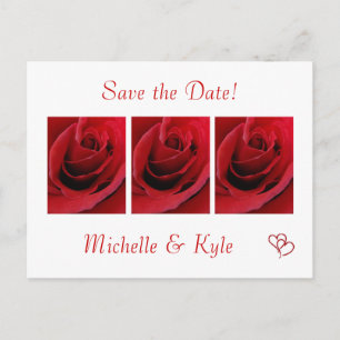 Faire-part Red Rose Enregistrer la carte postale Date