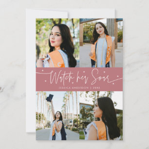 Faire-part Regardez-la s'envoler Multi Photo Rose Grad