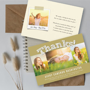 Faire-part Remerciements avec contour blanc 3 Photo Moderne R
