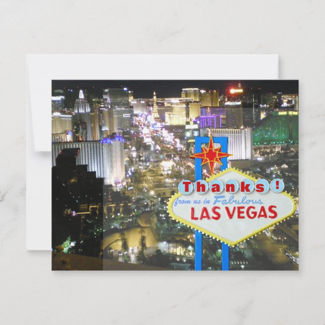 Faire-part Remerciements de mariage à Las Vegas de la part de (Devant)