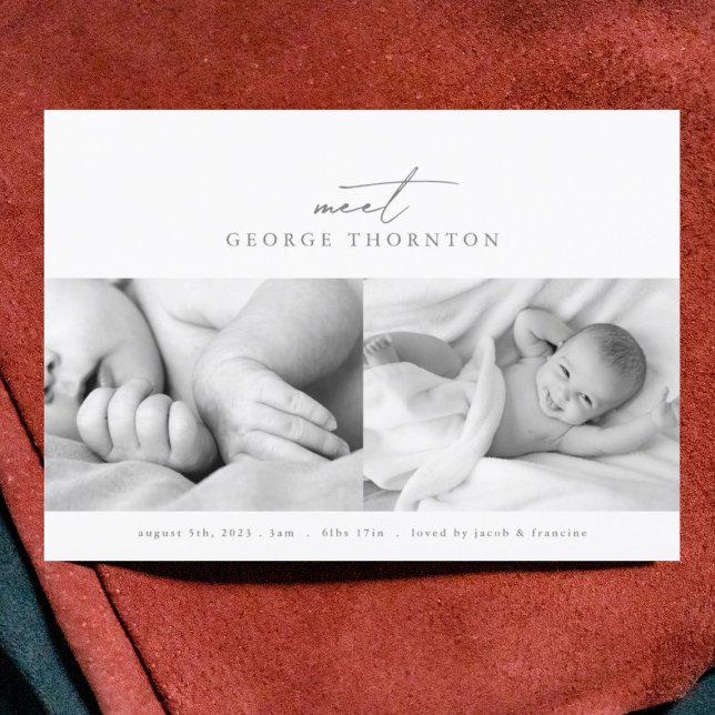 Faire-part rencontrer notre bébé photo collage naissance (Créateur téléchargé)