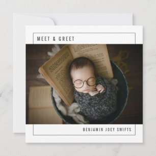 Faire-part Rencontrez et saluez bébé Photo moderne naissance