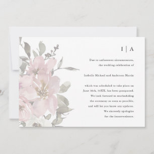 Faire-part Report de mariage floral délicat