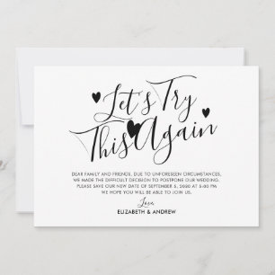 Faire-part Report mariage Changement de date Recommencer
