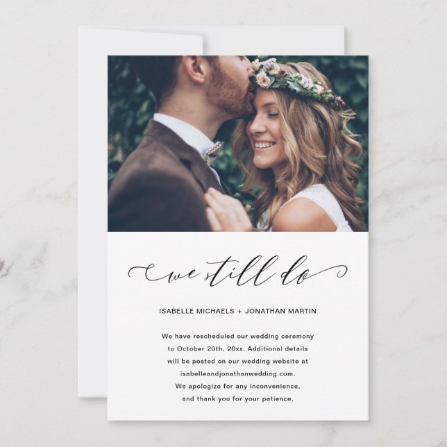 Faire-part Report mariage Nous Faisons Toujours De La Photo (Devant)