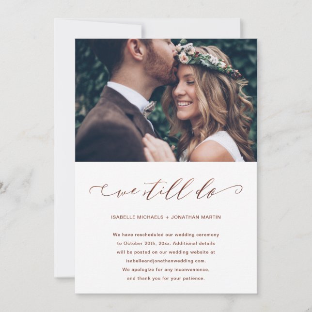 Faire-part Report mariage Nous Faisons Toujours De La Photo (Devant)