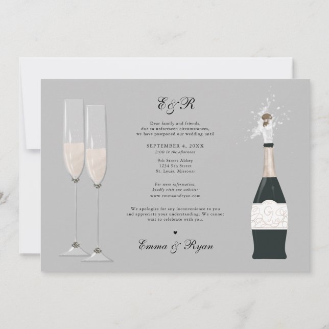 Faire-part Reporter la date du mariage en changeant la date d (Dos)