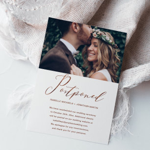 Faire-part Repostage Mariage Faux Copper Nouvelle Date Photo