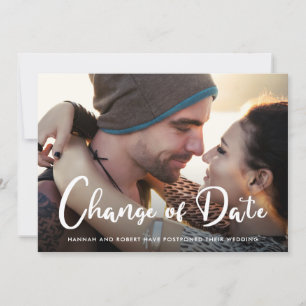 Faire-part Repostage Mariage moderne Changement de date Photo