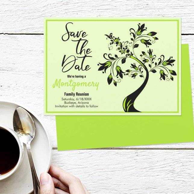 Faire-part Réservez la date | Réunion de famille d'arbres mod (Créateur téléchargé)