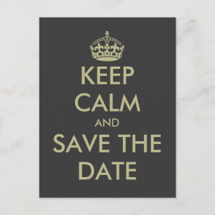 Faire-part Restez calme et enregistrez la date carte postale 