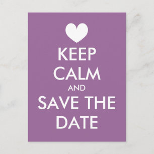 Faire-part Restez calme et enregistrez la date carte postale 
