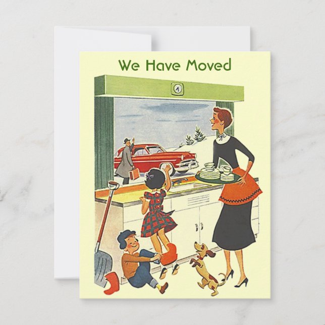 Faire-part Retro Busy Home Nous avons déménagé Annonce de dém (Devant)