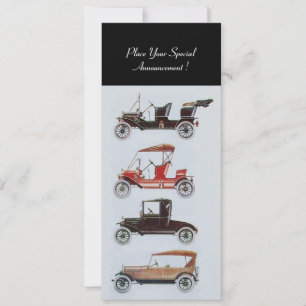 Faire-part RETRO CARS 2, RESTAURATION AUTOMATIQUE, bleu blanc