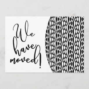 Faire-part Rétro motif de vague Noir-et-Blanc "que nous nous