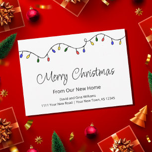 Faire-part Retro Nouveau Accueil Lumières de Noël Déménager