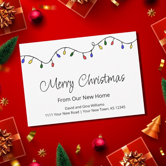 Faire-part Retro Nouveau Accueil Lumières de Noël Déménager (Créateur téléchargé)