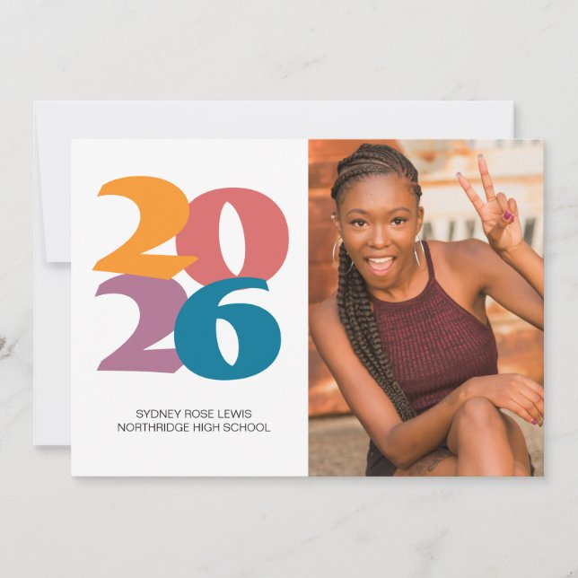 Faire-part Retro Vibes Graduation Party (Devant)