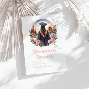 Faire-part Retro Vintage Adventure Attend Photo de Graduation