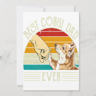 Faire-part Retro Vintage Meilleur Corgi Papa Jamais