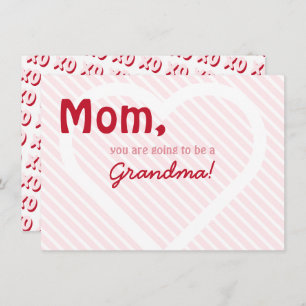 Faire-part Révélation de grossesse rose grand-mère Valentine