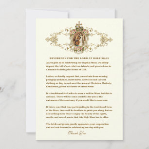 Faire-part Révérence pour Notre Seigneur à la messe Mariage D