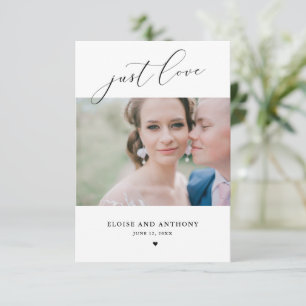 Faire-part Rien De Fancy Just Love Photo Elopement Card