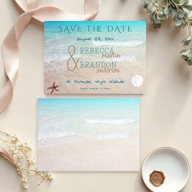 Faire-part Rivage Épargnez la Date Dollar de Sable (Créateur téléchargé)
