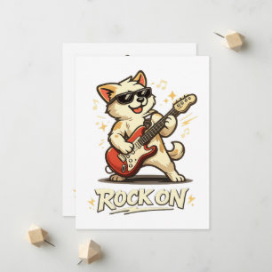 Faire-part Rock On Guitare Chien Drôle Rock Musique